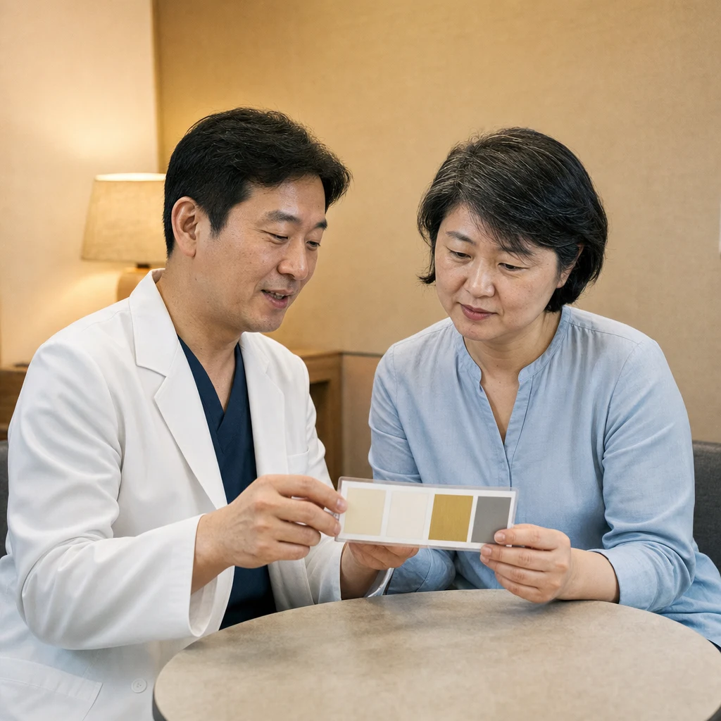 크라운 재료 색상표 비교