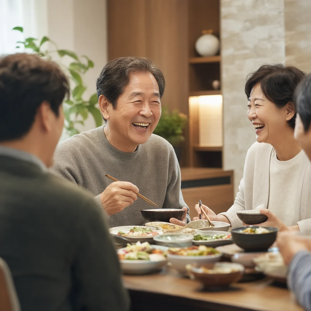 임플란트 후 가족과 식사