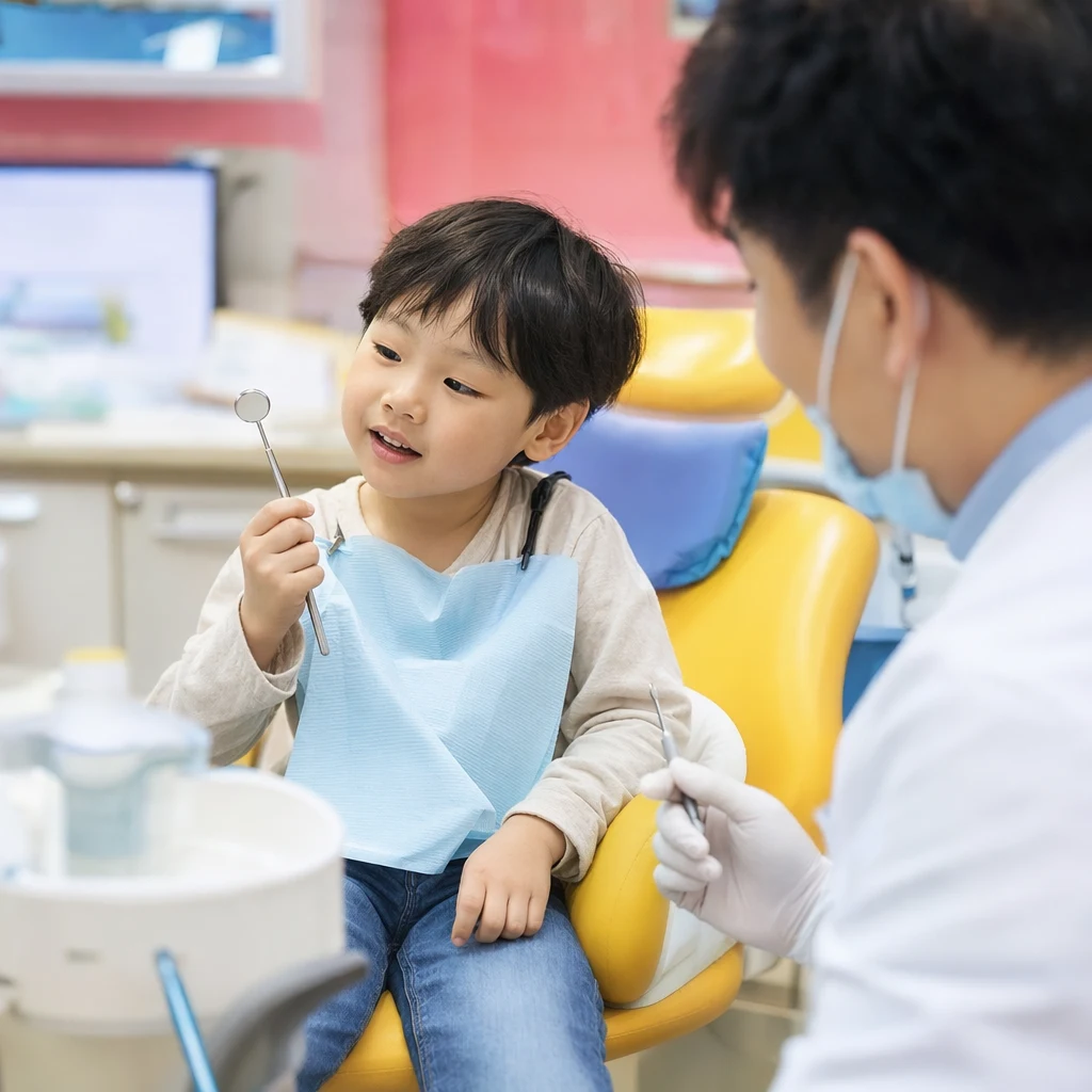 진료실을 천천히 탐방하며 친해지는 아이